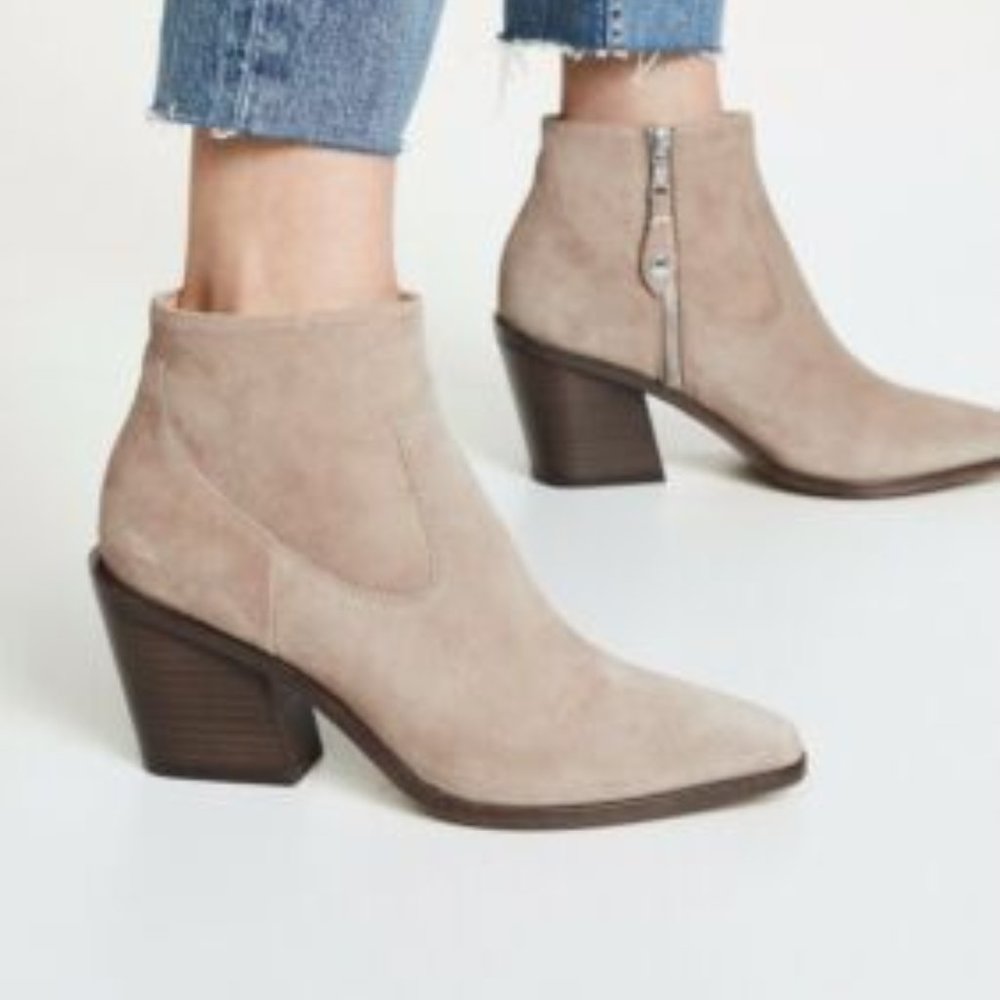 Rag + Bone Razor ankle boots in beige suede